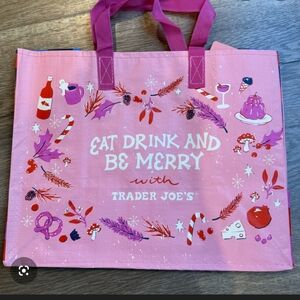 (2) NWT Trader Joe's Pink Holiday Gift Bags